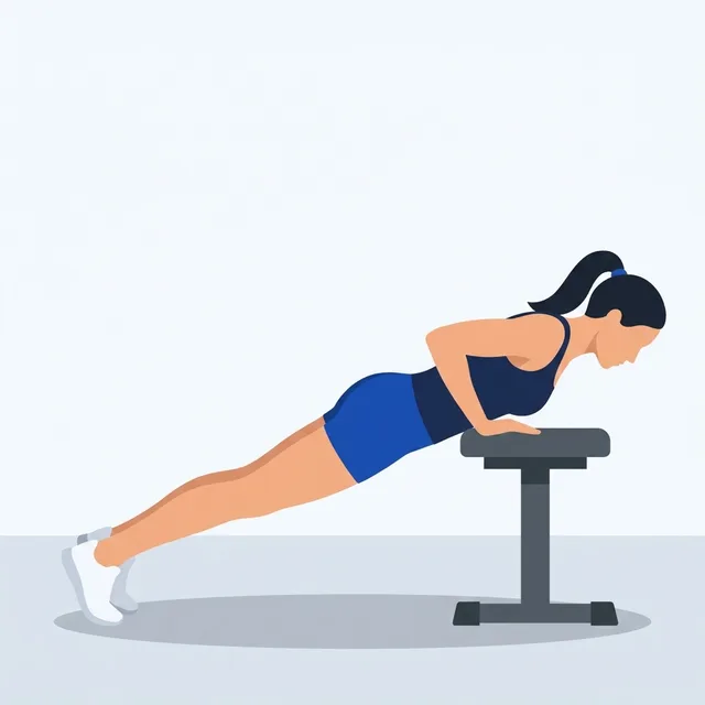Chest to the edge, then press back to straight arms.