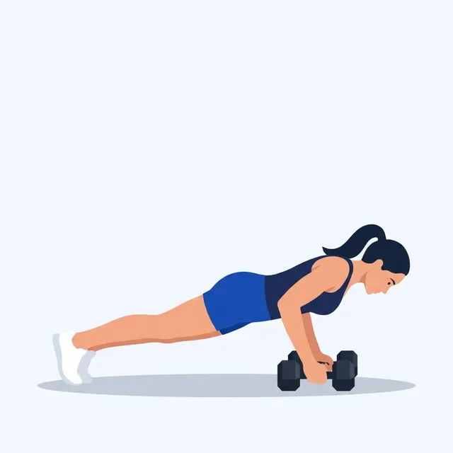 Push-up on the dumbbells, feet wide, grip tight so they cannot roll.