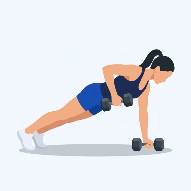 Row left, row right, hips square to the floor.