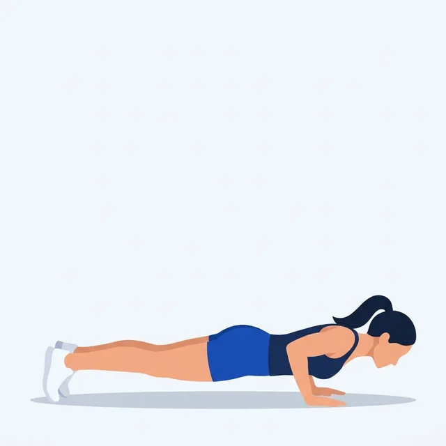 Elbows back at about 45°, chest to the floor, then press up as one piece.