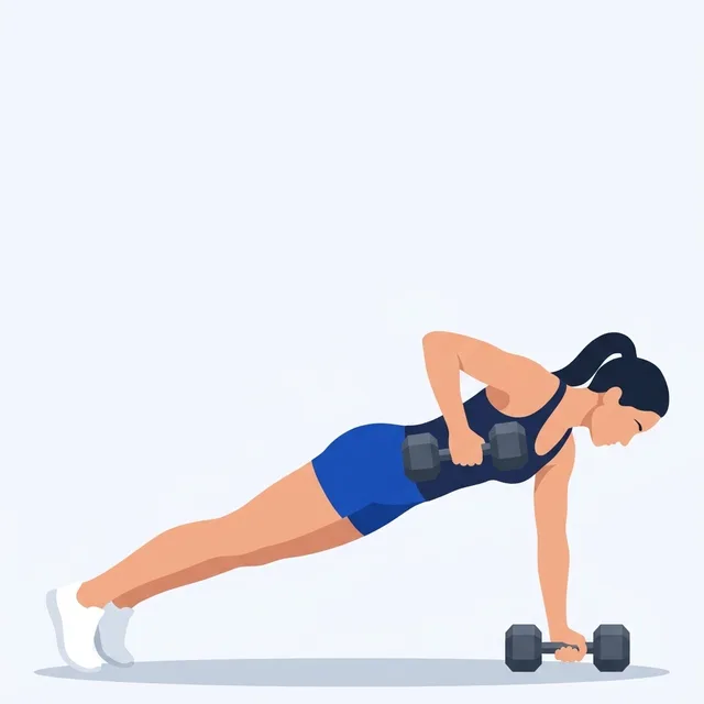 Glutes tight, hips square, row the elbow to the hip, set it down softly.