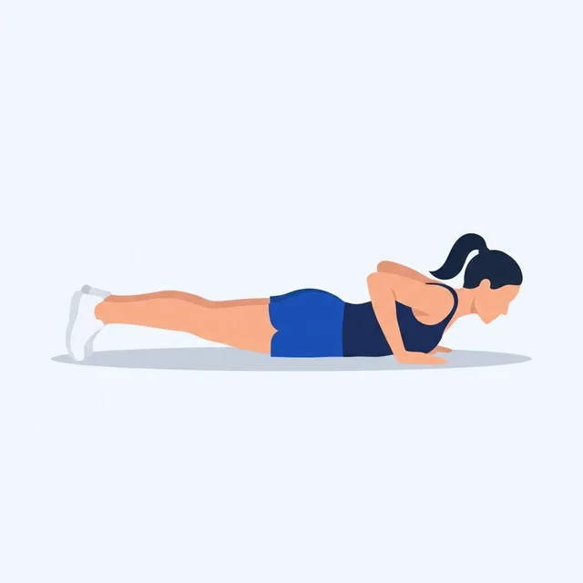 Chest and thighs to the floor, then push back up.