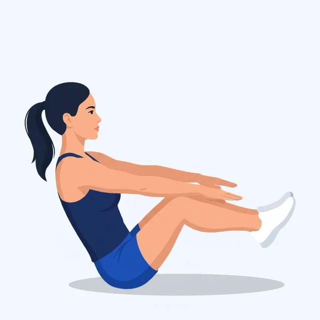 Lift arms and legs together, legs straight, hands to the feet.